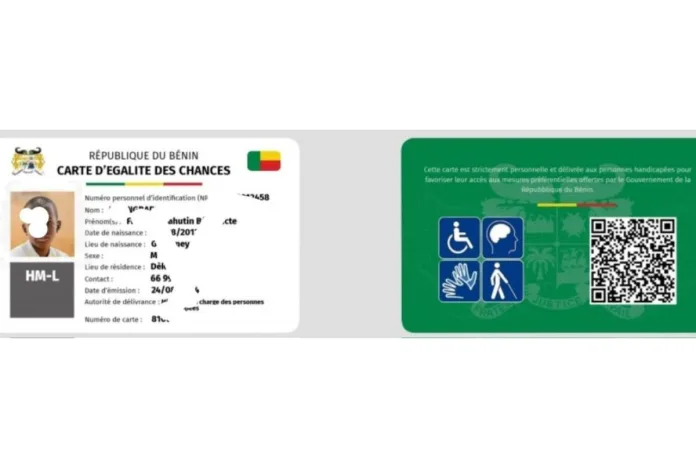 Bénin carte d’Égalité des Chances ’inclusion sociale