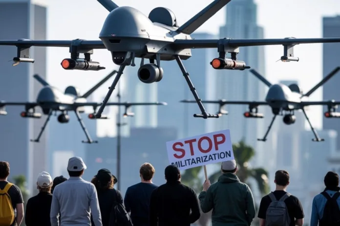 Los Angeles, CBP drones manifestants