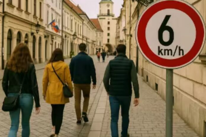 Slovaquie : il devient illégal de marcher trop vite sur les trottoirs 