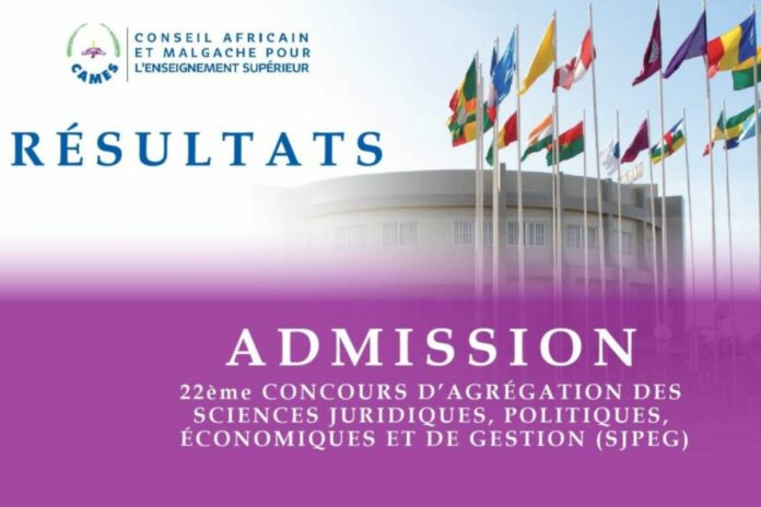 22e Concours d’Agrégation SJPEG : plusieurs enseignants béninois deviennent Maîtres de Conférences Agrégés (liste)