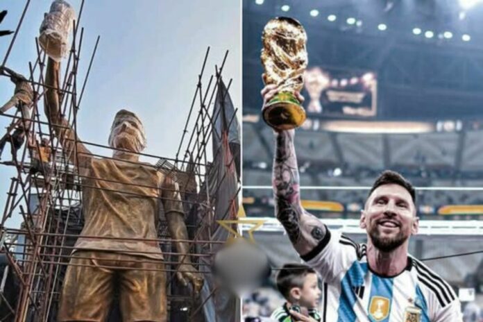 Inde : une statue géante de Messi érigée à Calcutta avant sa tournée