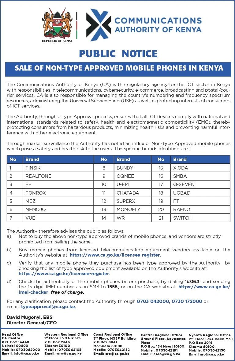 Téléphone non conforme