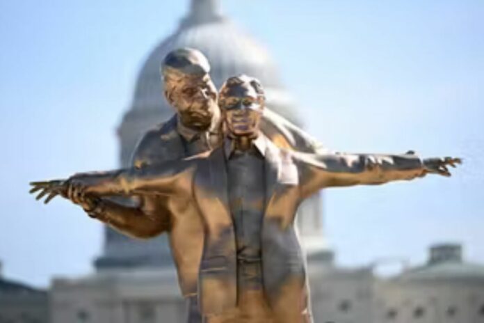 statue Donald Trump Epstein Titanic Washington