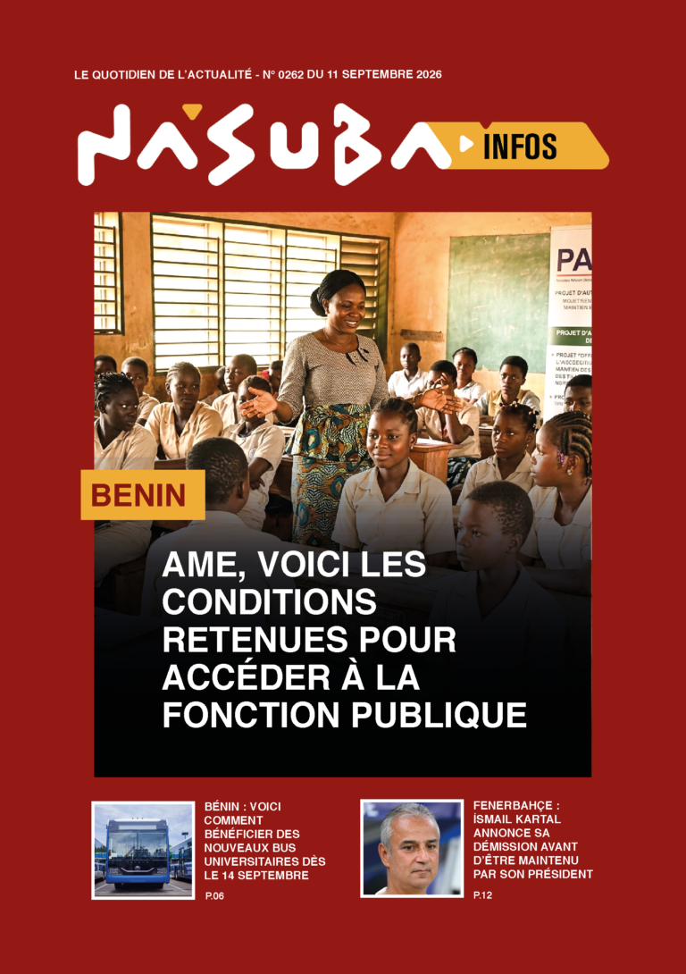 Quotidien Nasuba Infos du vendredi 11 septembre 2026